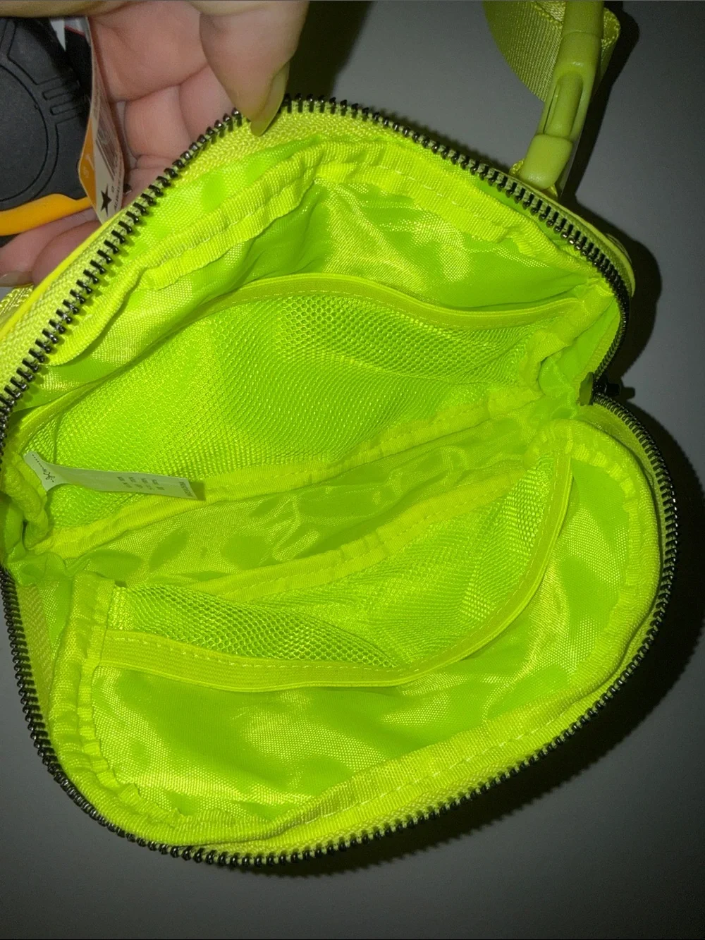 Nostalgia Neon Yellow Crossbody Pouch with Black Logo